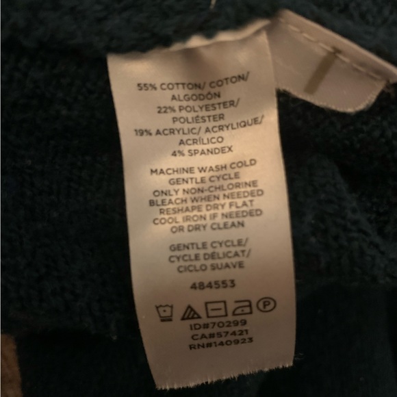 LOFT Turtleneck Poncho Sweater Green - Picture 9 of 9